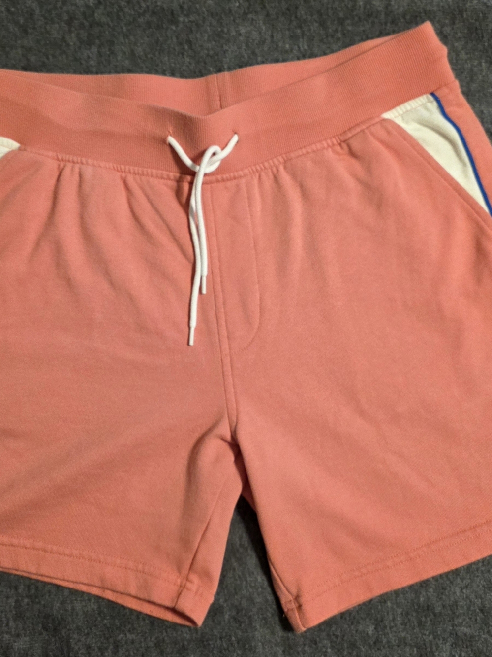 Original Use Coral Athletic Drawstring Shorts with Contrast Trim